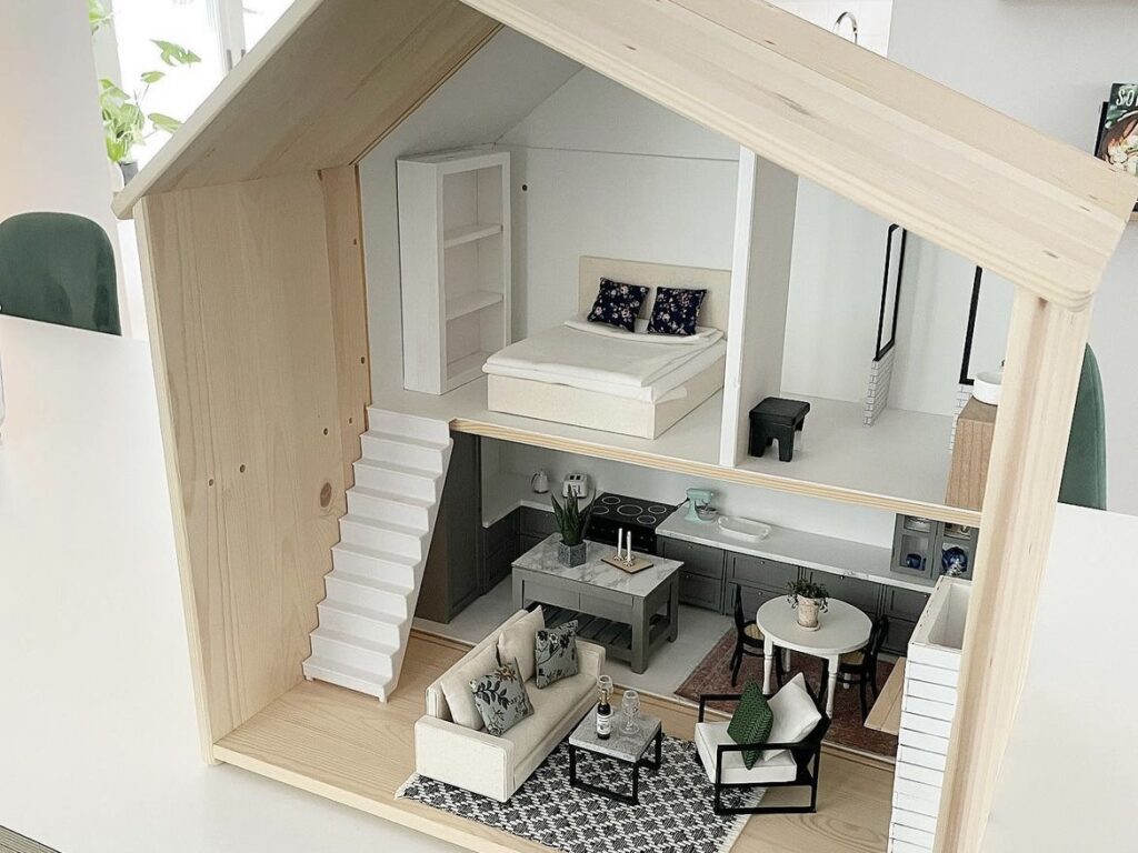 Two IKEA flisat dollhouse put together