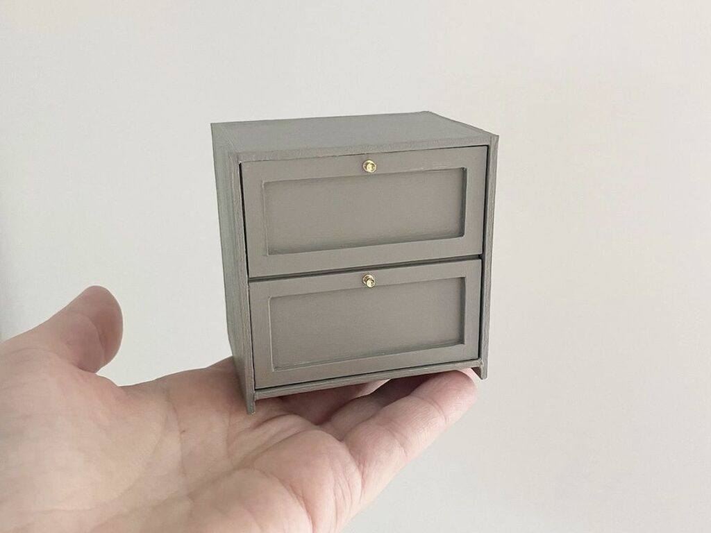 grey dollhouse kitchen cabinet